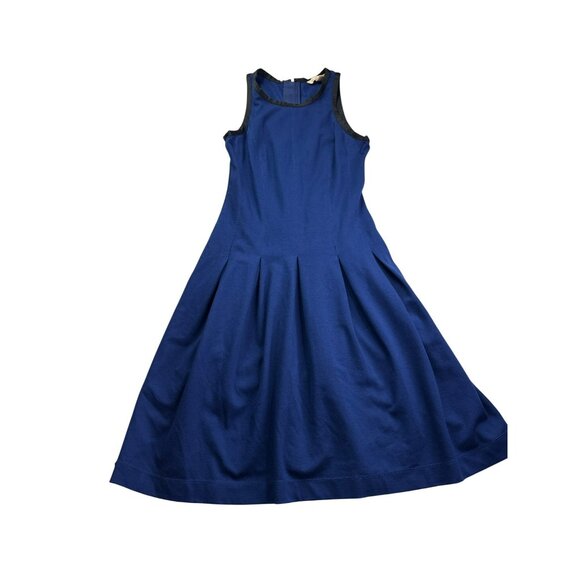 Banana Republic Fit & Flare Dress Size 0 Back Zipper Blue Black Knee Length - Picture 1 of 8